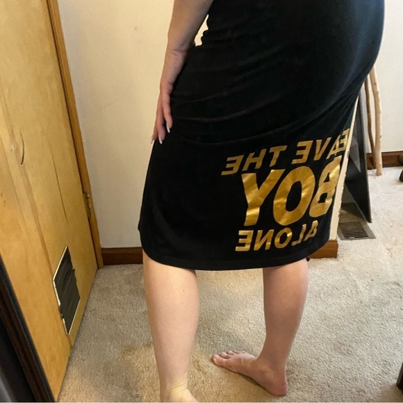 Boy London Gold Foil Logo Midi Dress - Picture 6 of 14